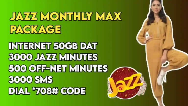 Jazz Monthly Max Package – 50 gb & Subscription Code *708#