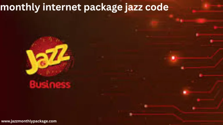 monthly internet package jazz code
